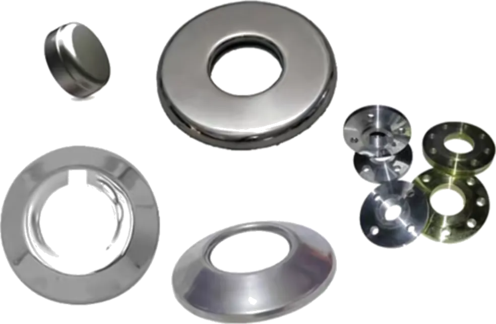 Acessórios de aço inox: canoplas, flanges e suportes